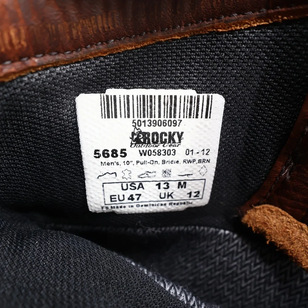 Rocky IronClad 5685 Pull-On Boots Mens 13M Brown Leather Waterproof New